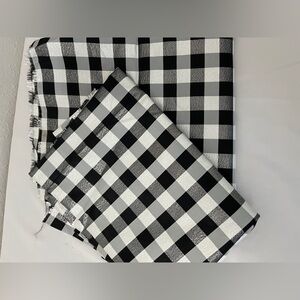 Black and White Checkered Taffeta Metallic Fabric About 3 Yards